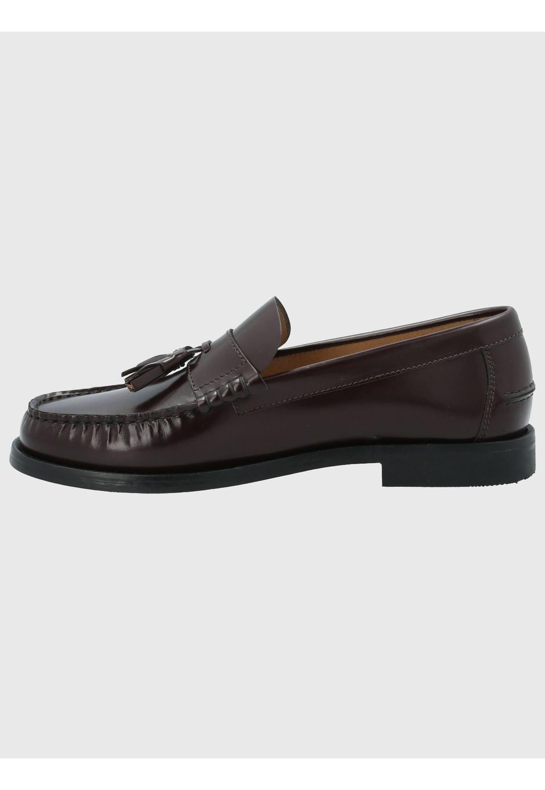 Mocasín Cuero Hombre Cerata Burdeo-5