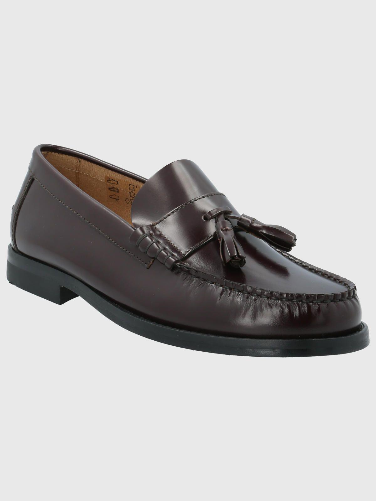 Mocasín Cuero Hombre Cerata Burdeo-0