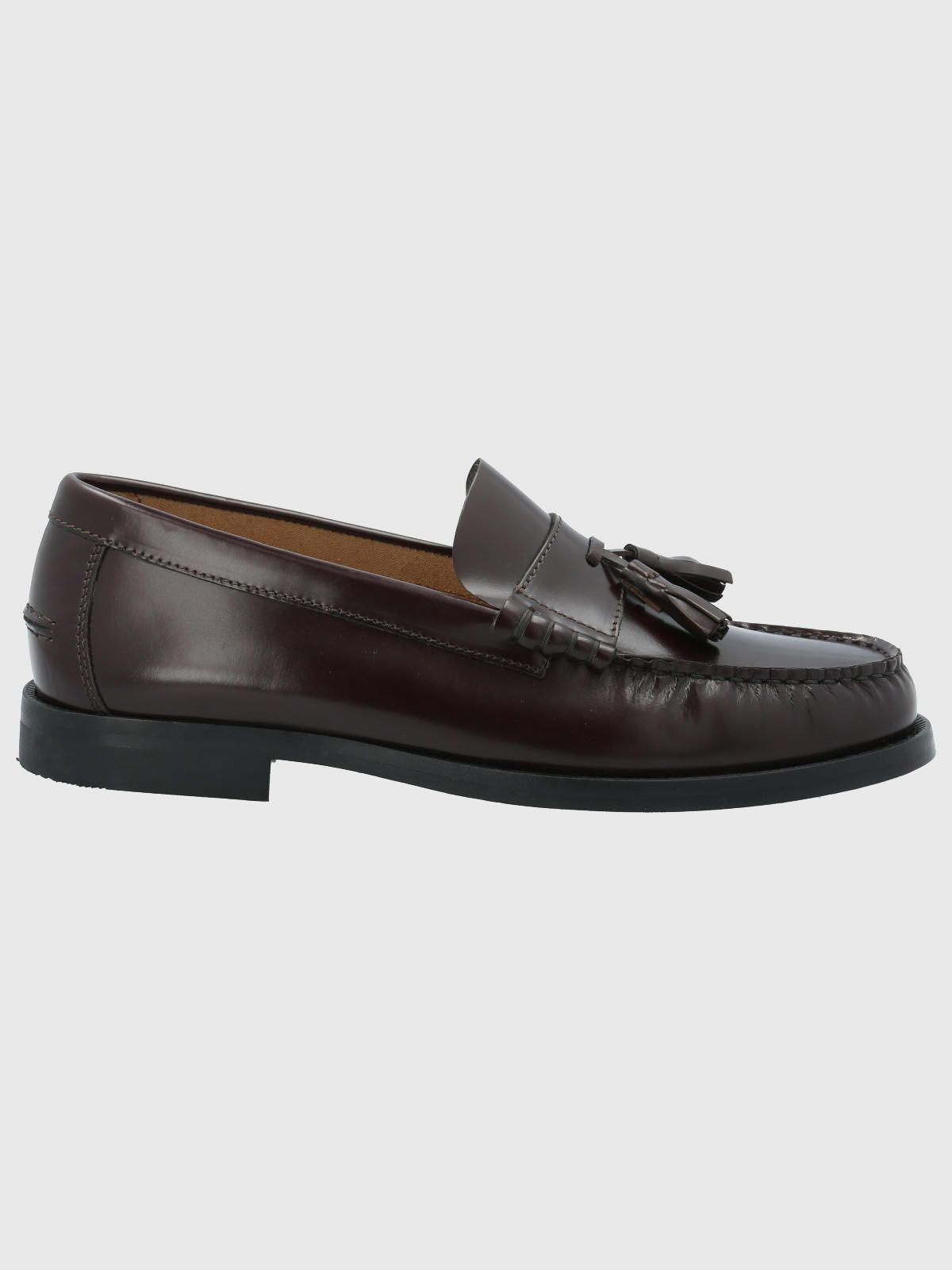 Mocasín Cuero Hombre Cerata Burdeo-1