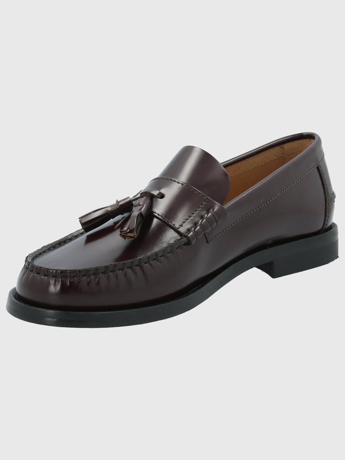 Mocasín Cuero Hombre Cerata Burdeo-4
