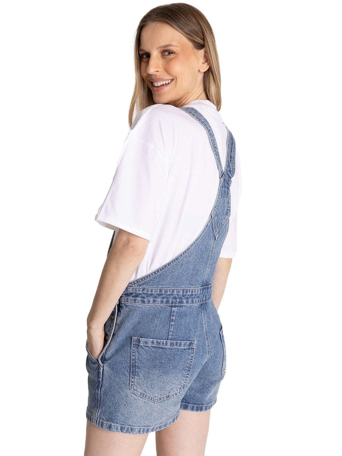 Jardinera Denim Mujer Heritage Azul-4