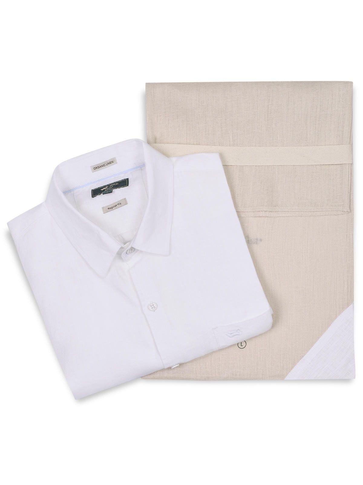 Camisa Lino Orgánico Hombre Linenshort Blanco-4
