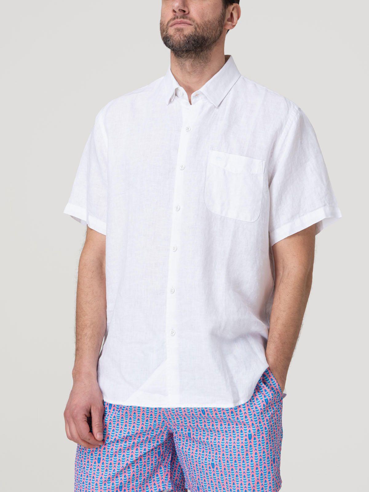 Camisa Lino Orgánico Hombre Linenshort Blanco-5