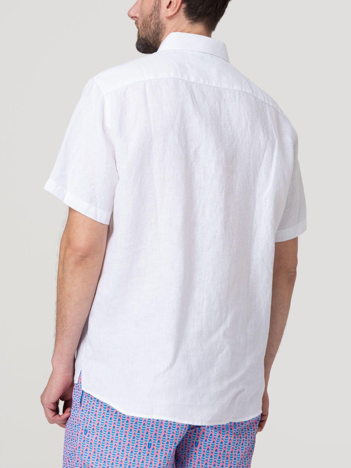Camisa Lino Orgánico Hombre Linenshort Blanco-6