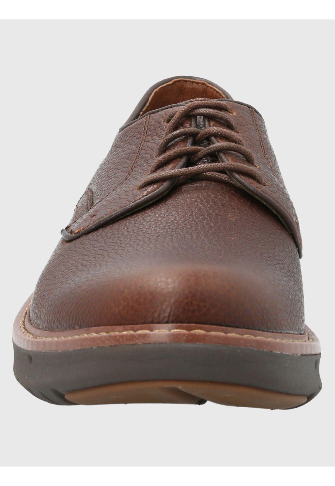 Zapato Cuero Hombre Smart Oxford Café-3