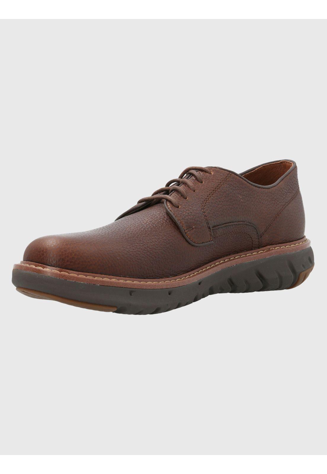 Zapato Cuero Hombre Smart Oxford Café-5