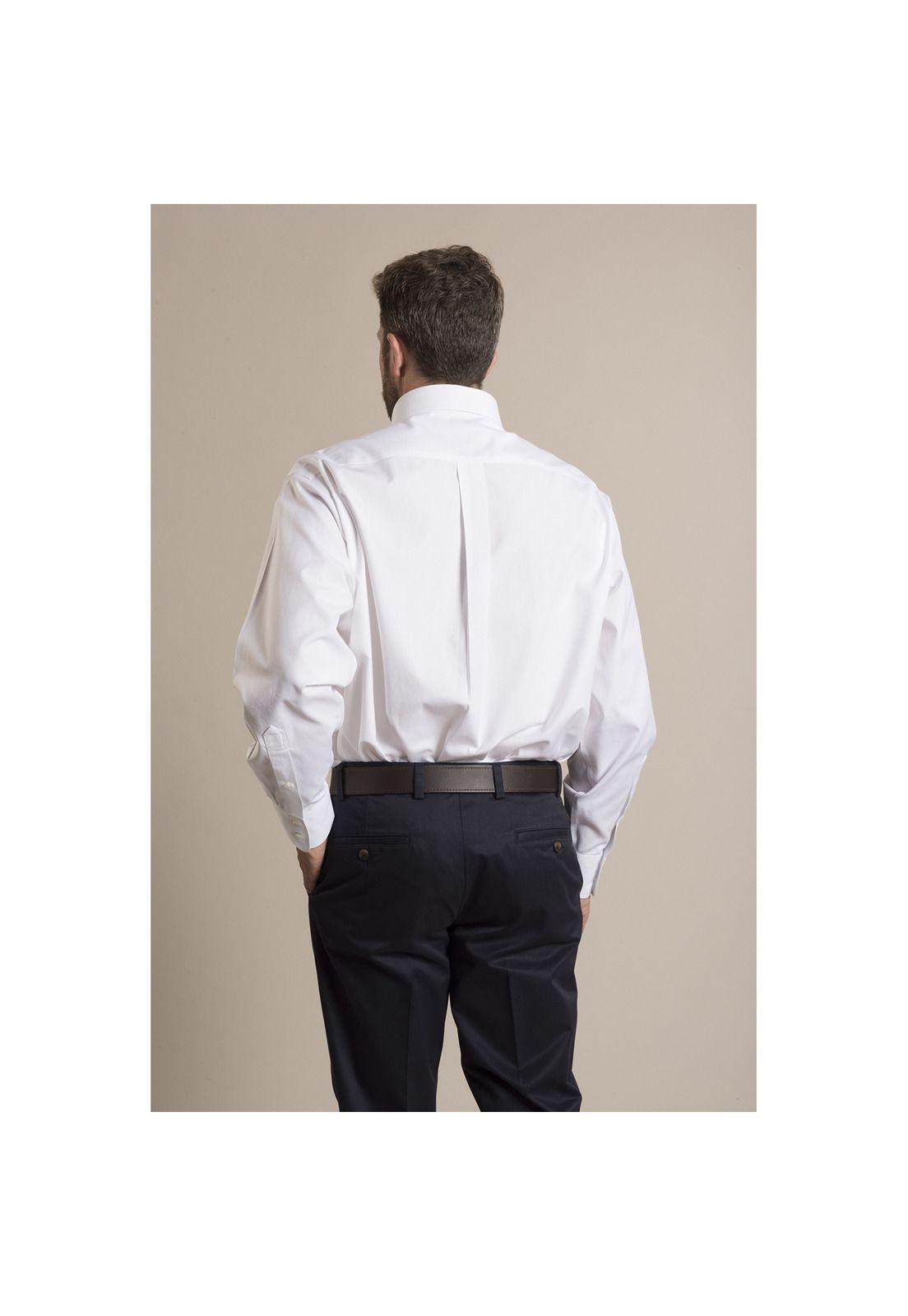 Camisa Libre De Arrugas Blanco Hombre-4