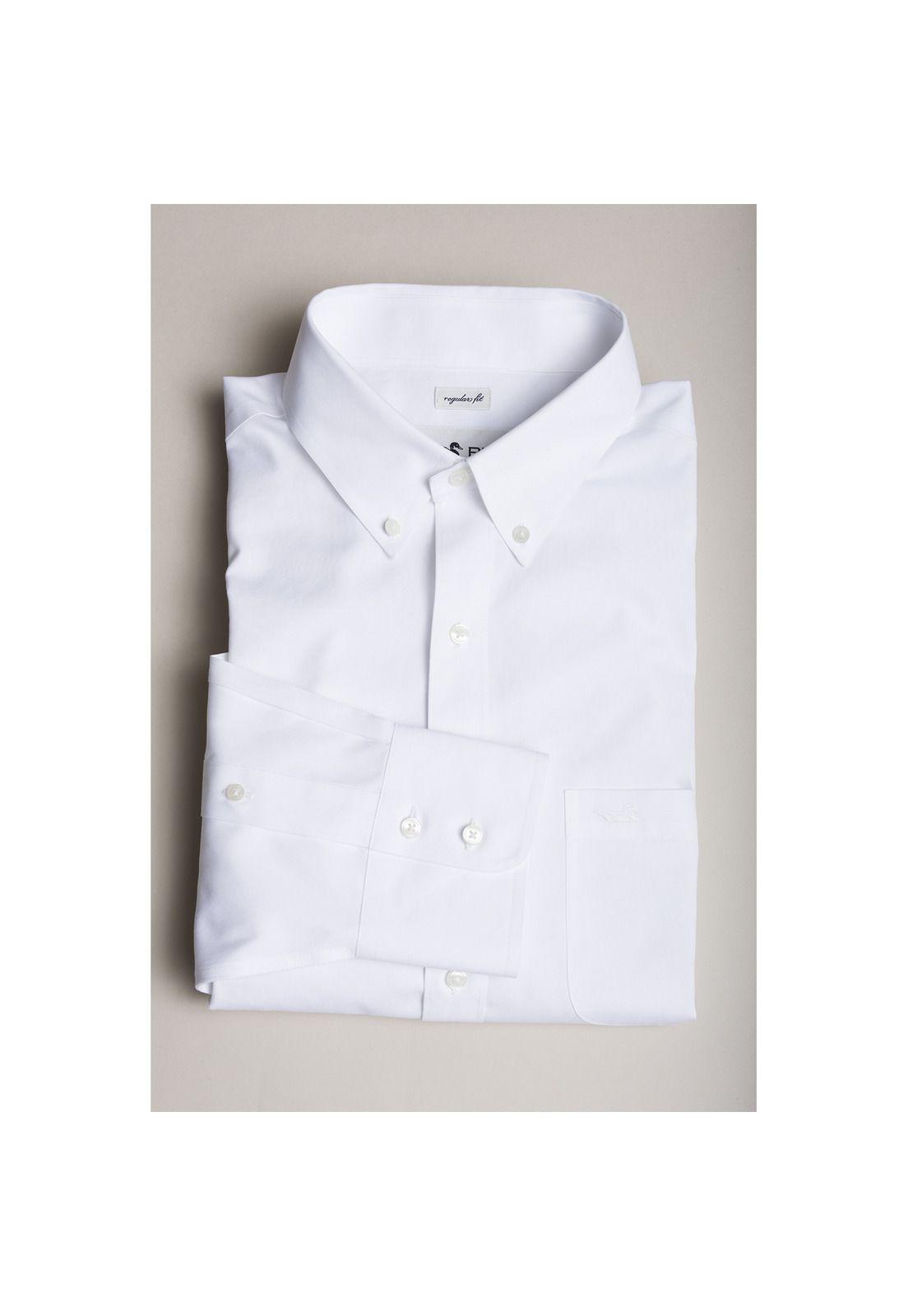 Camisa Libre De Arrugas Blanco Hombre-5