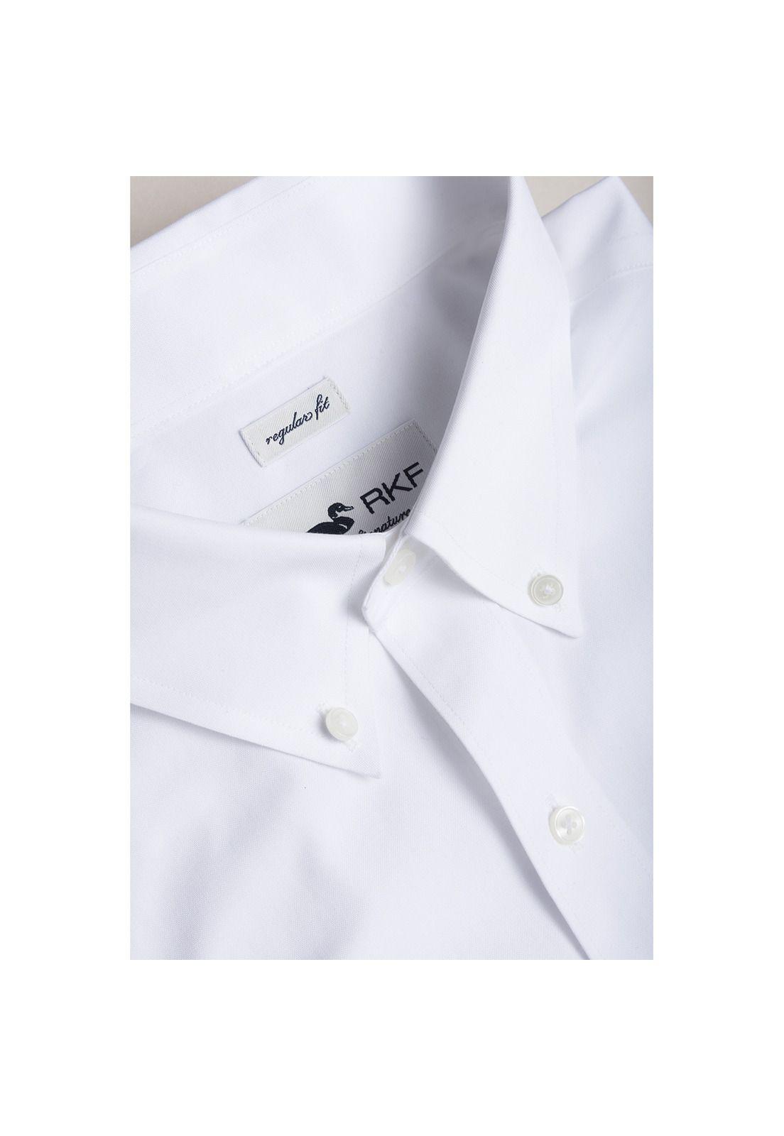 Camisa Libre De Arrugas Blanco Hombre-6