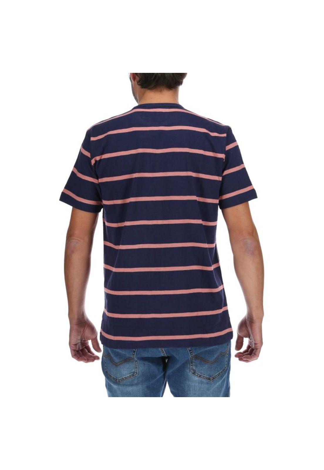 Polera Mc Hombre Stripe Slub S/S Tee Azul-2