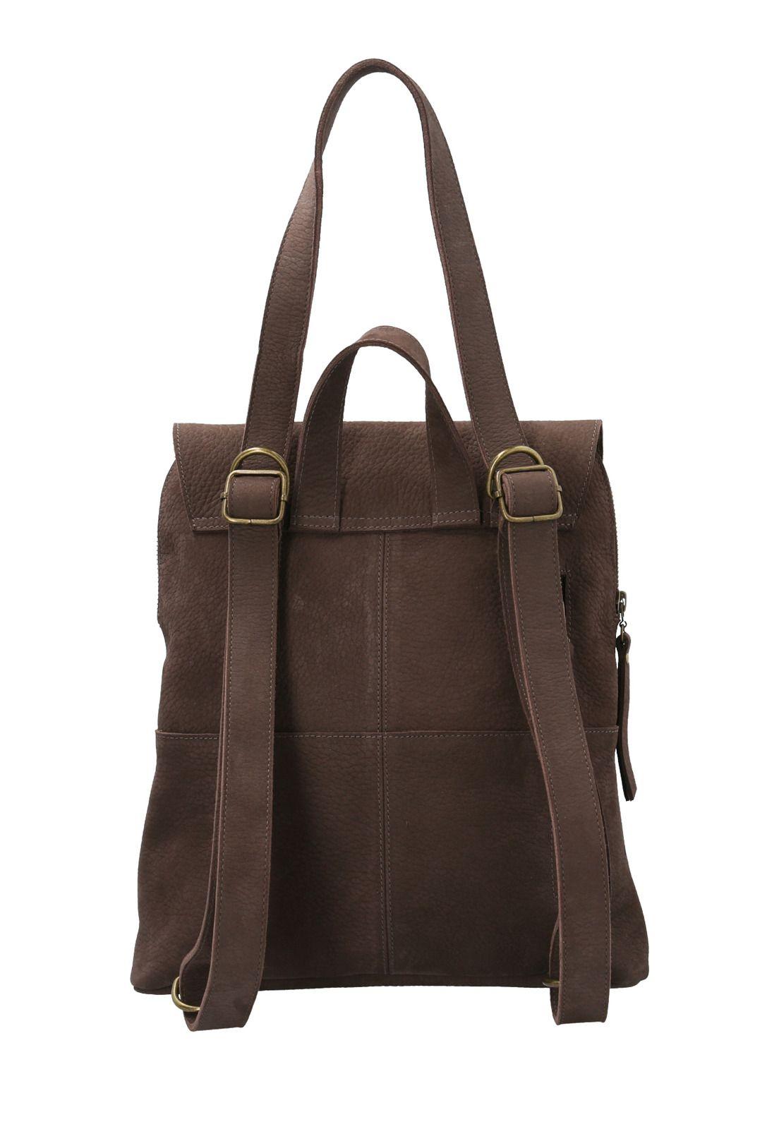 Cartera Mochila Cuero Mujer Briell Choco-2