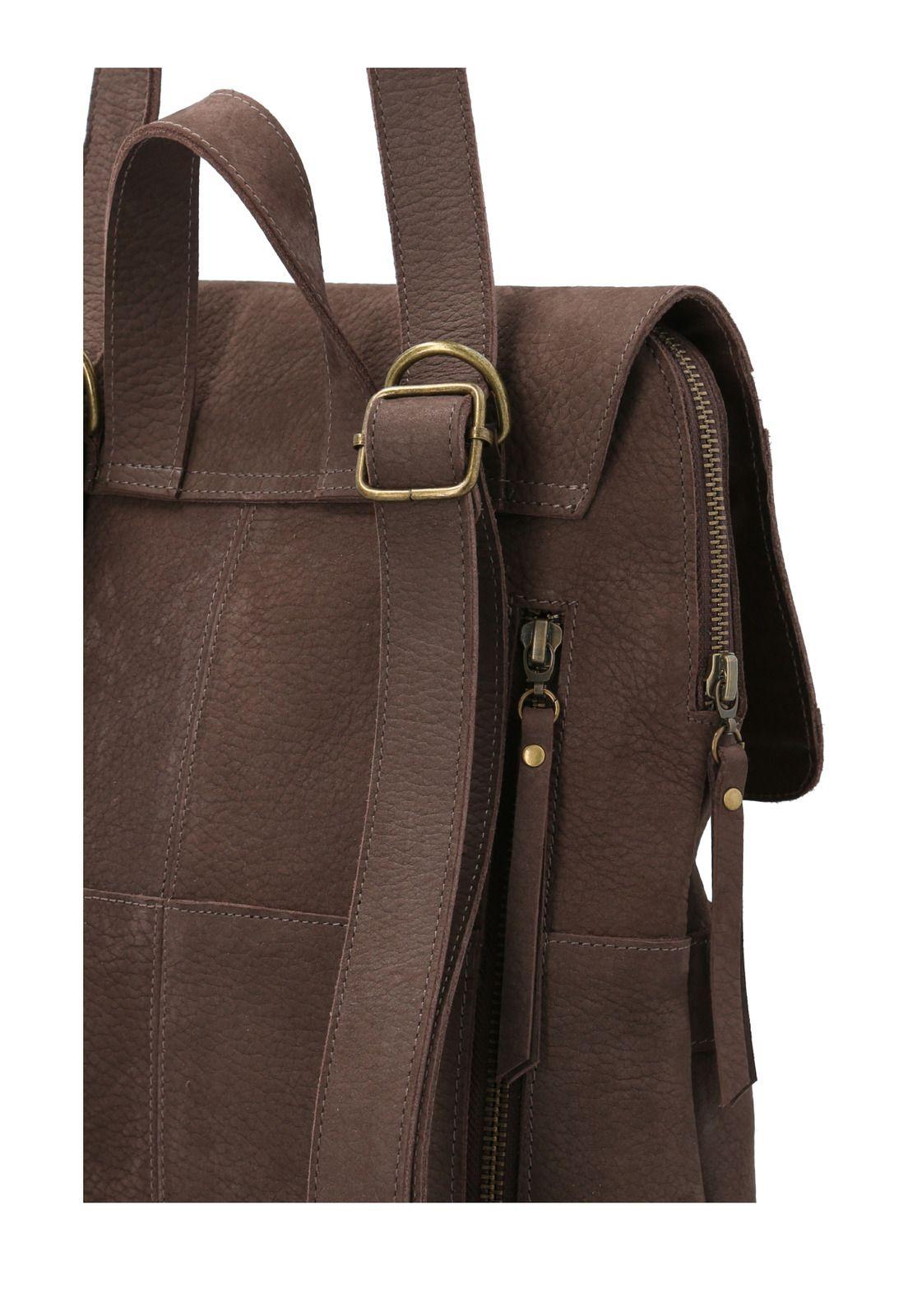 Cartera Mochila Cuero Mujer Briell Choco-3