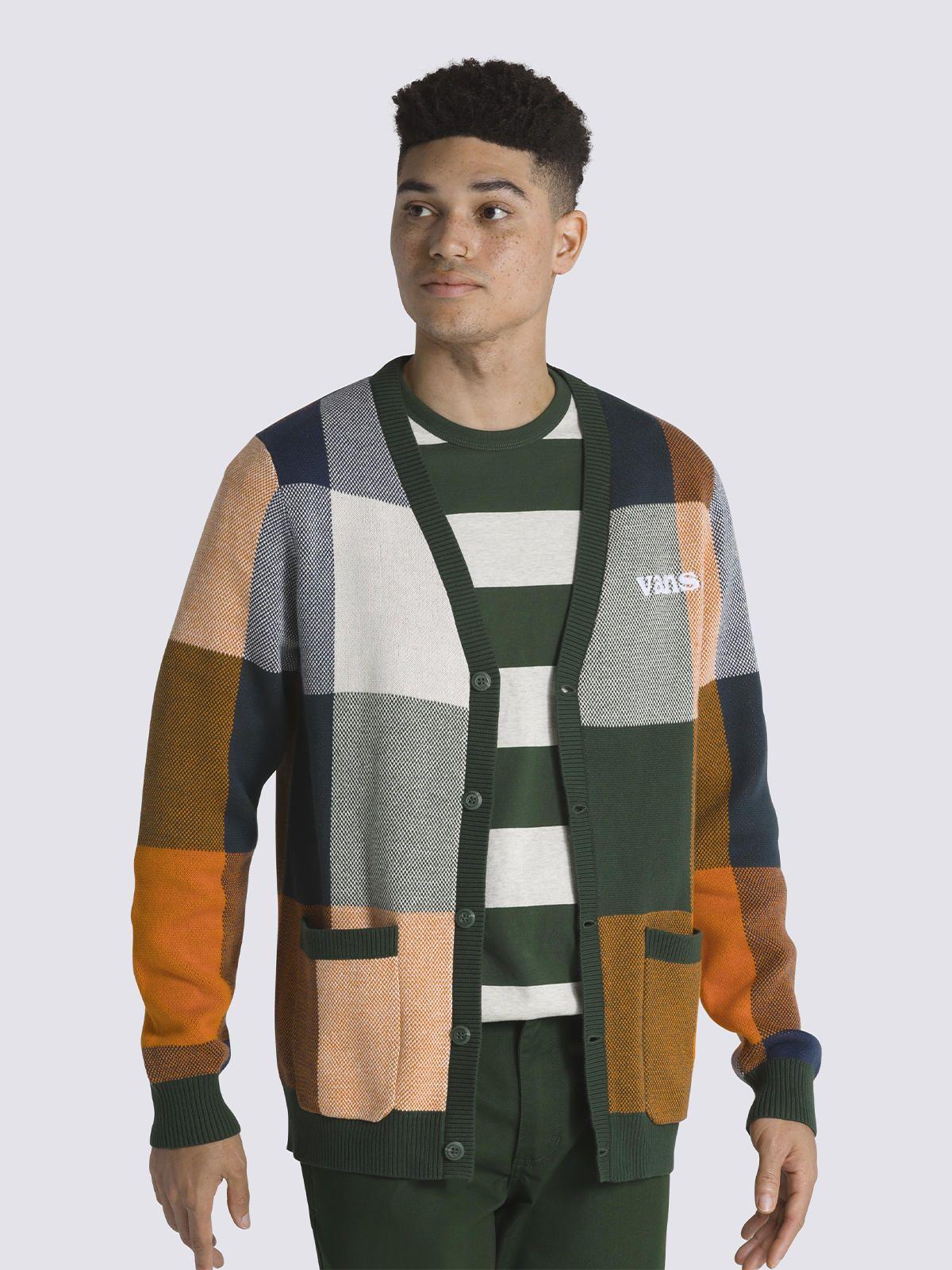 Sweater Walden Plaid Cardiga Verde Hombre-0