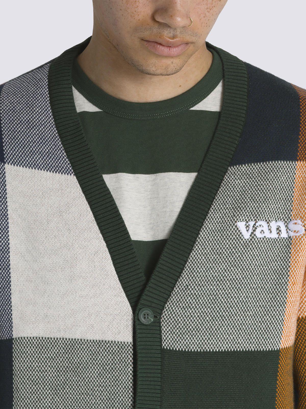 Sweater Walden Plaid Cardiga Verde Hombre-4