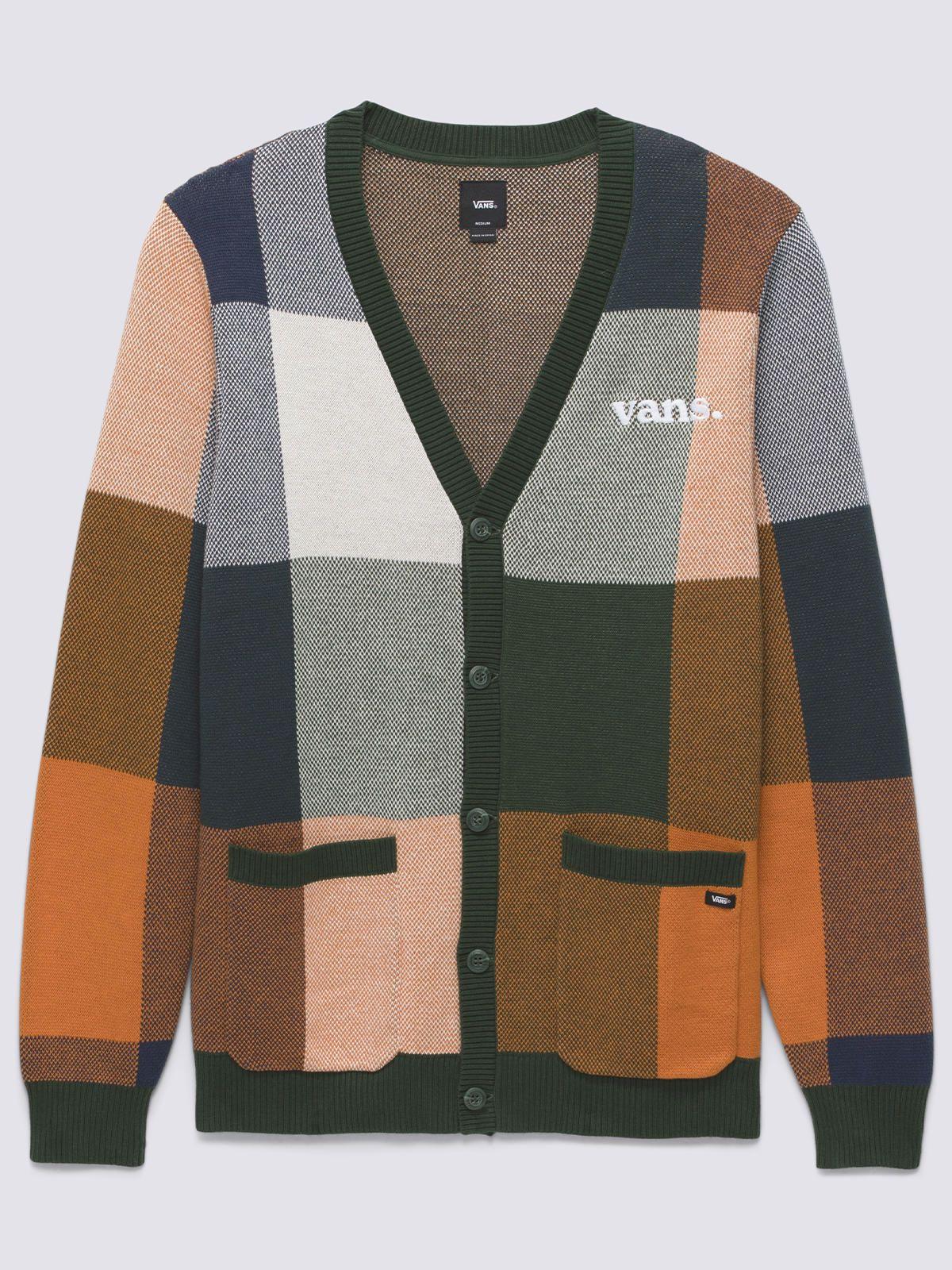 Sweater Walden Plaid Cardiga Verde Hombre-5