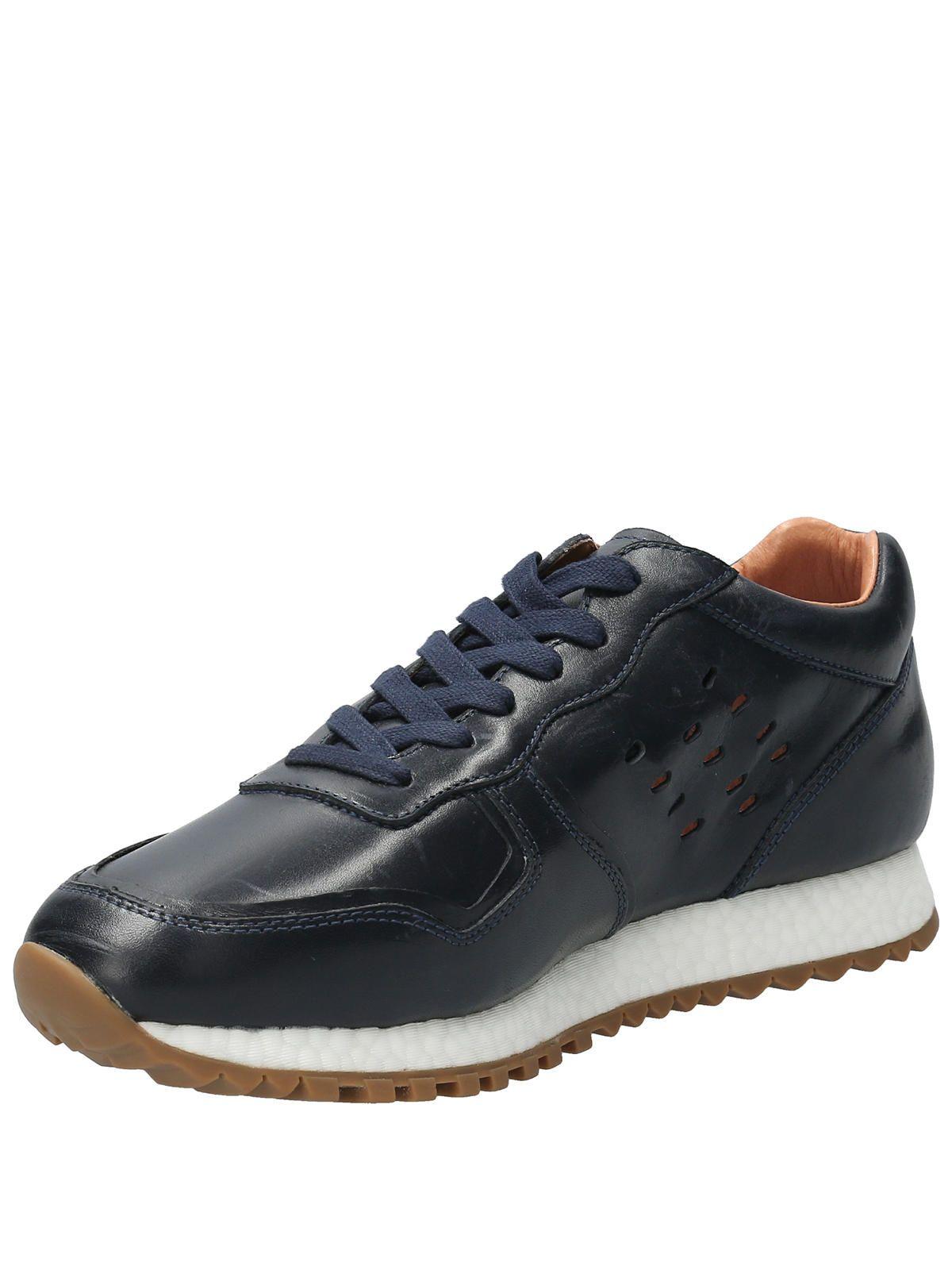 Zapatilla Cuero Hombre Graig Azul-4