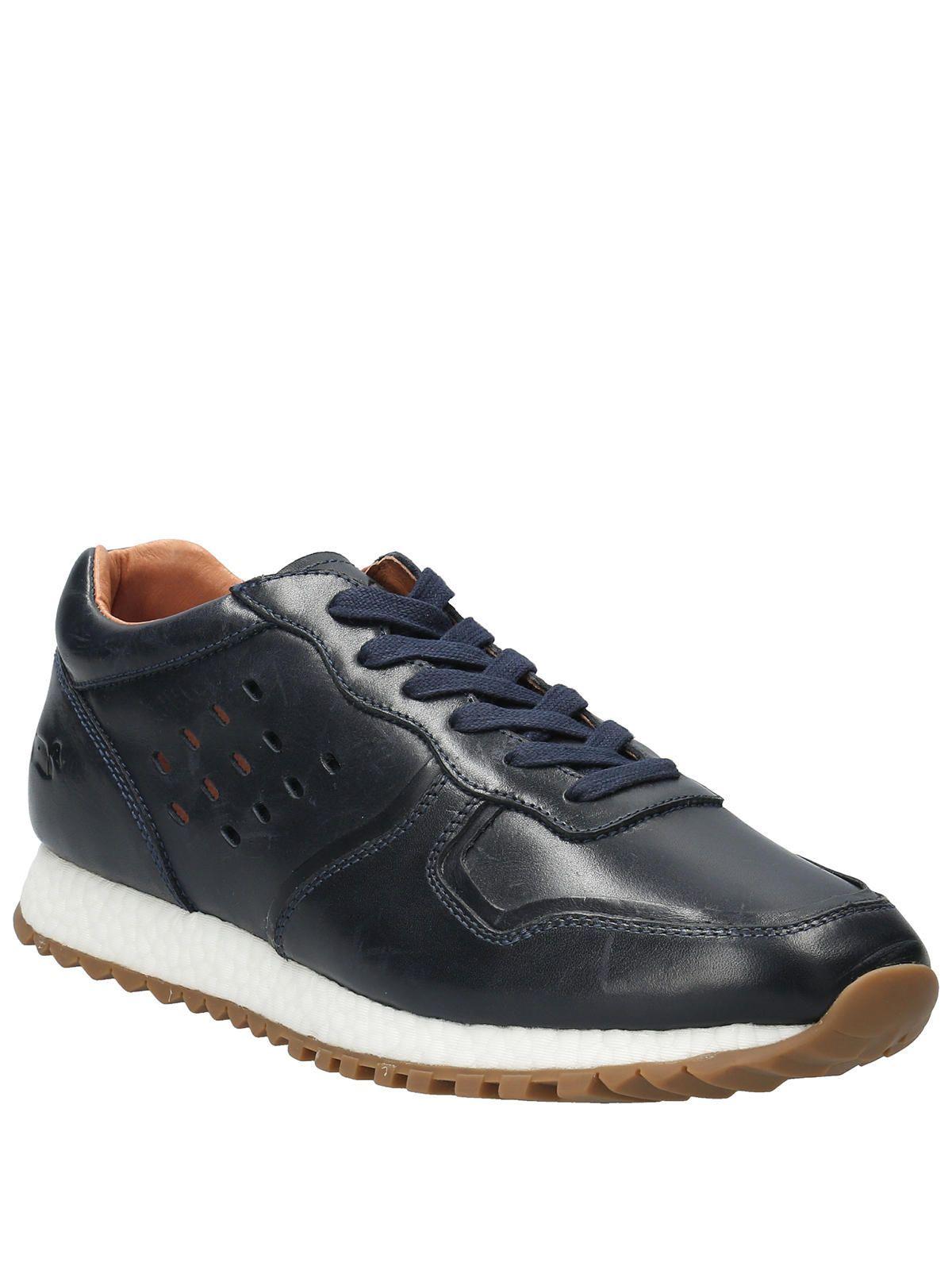 Zapatilla Cuero Hombre Graig Azul-1