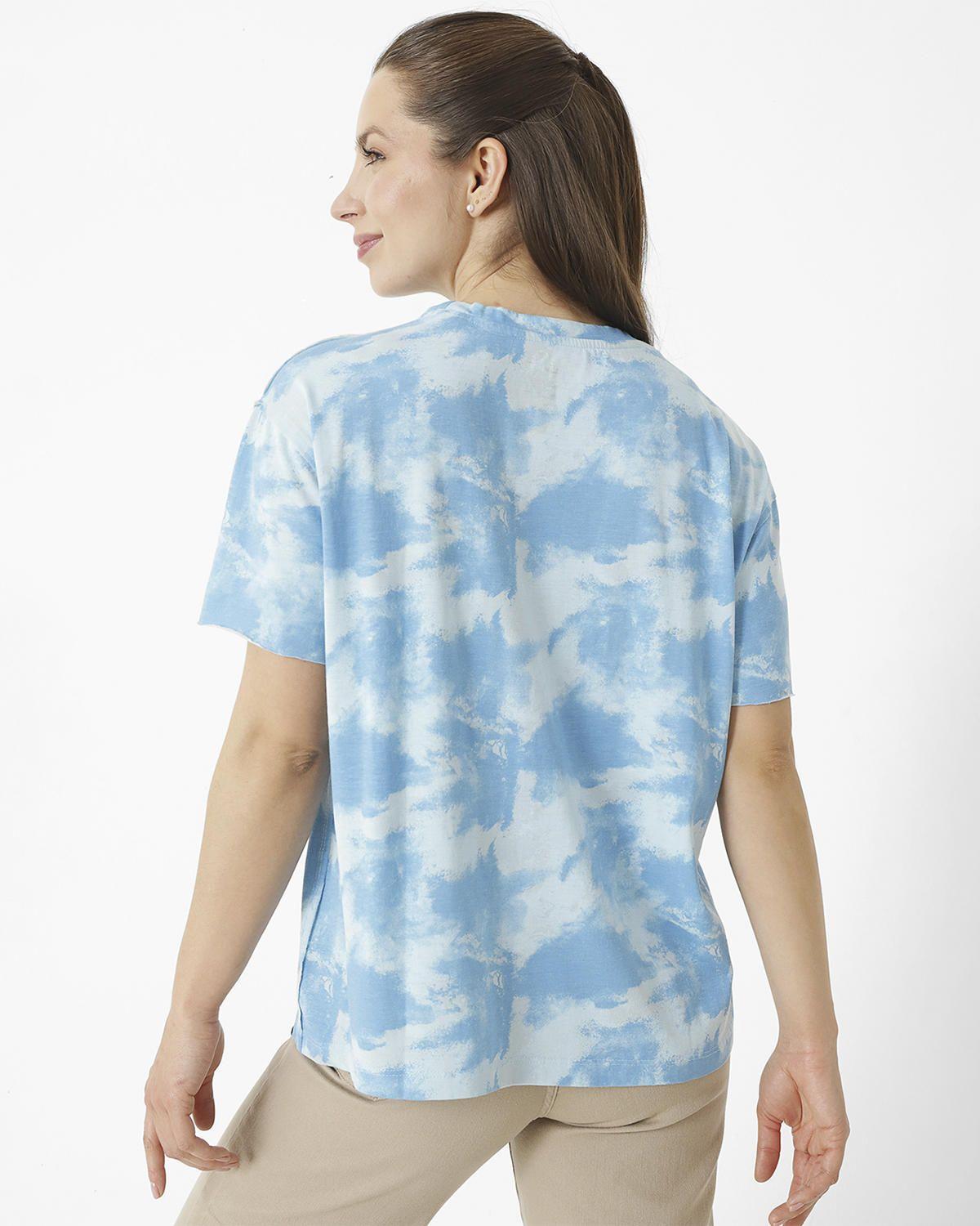Polera M/C W Ez Tie Dye Tee Azul Cielo Mujer-1