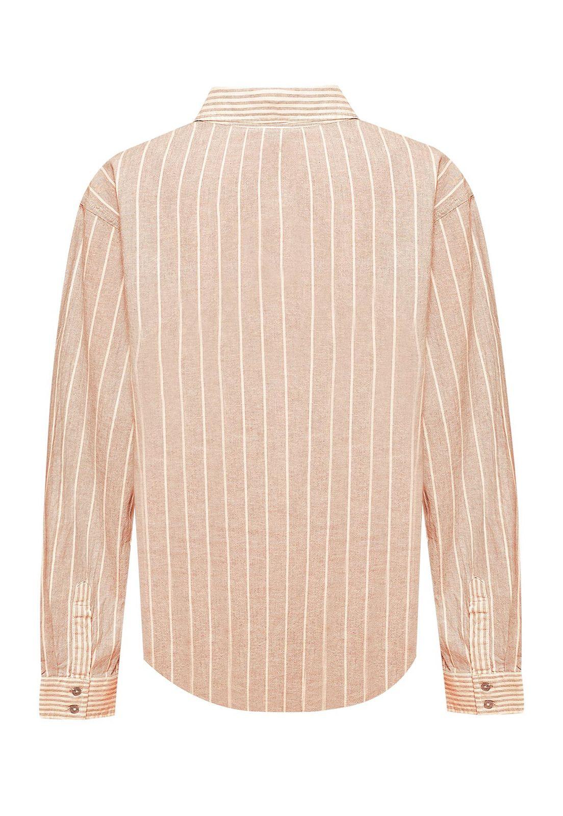 Blusa Lino Orgánico Mujer Lines Rosado -1