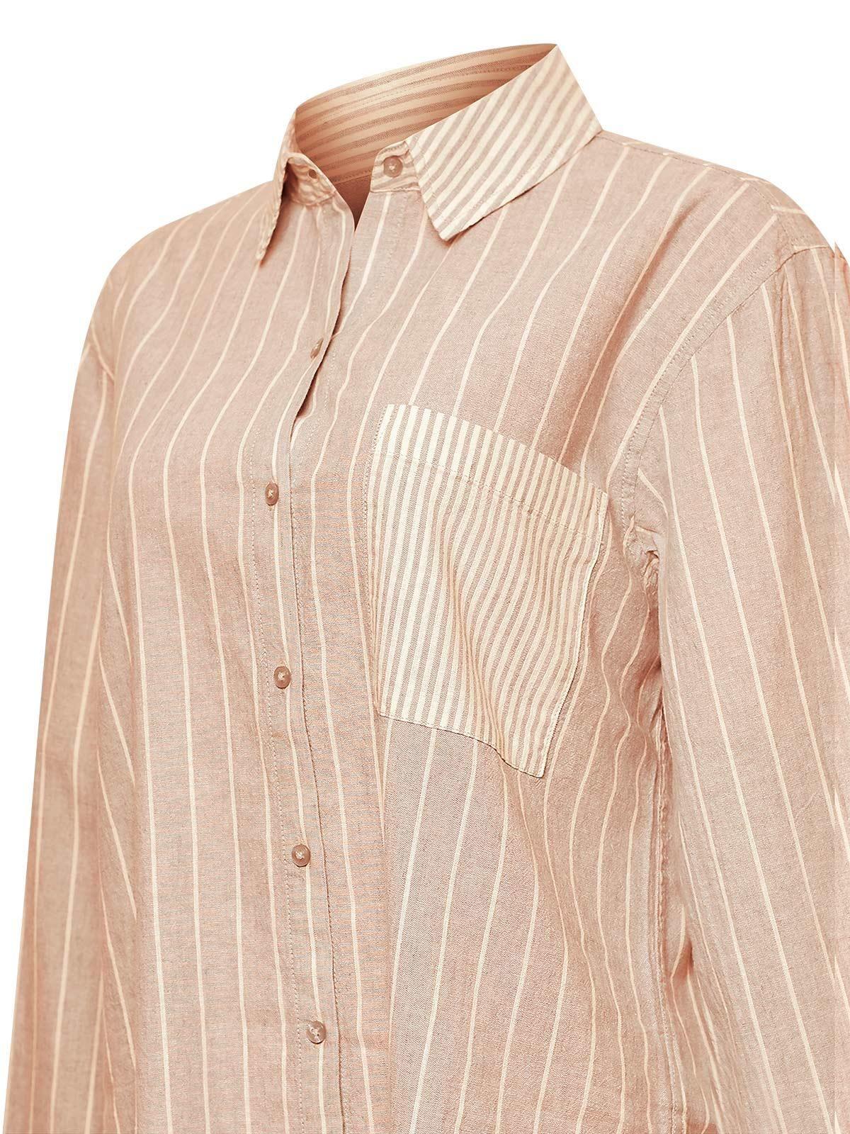 Blusa Lino Orgánico Mujer Lines Rosado -3