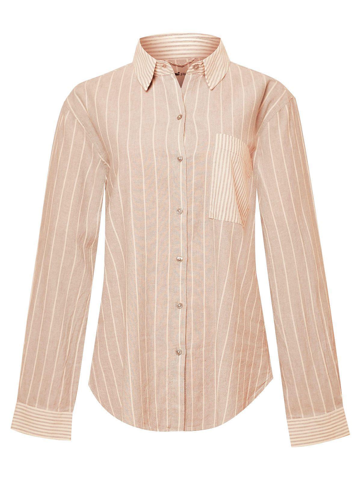Blusa Lino Orgánico Mujer Lines Rosado -0