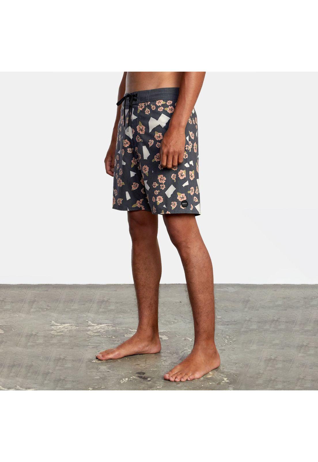 Traje De Baño Hombre Pop Flower Trun Negro-4