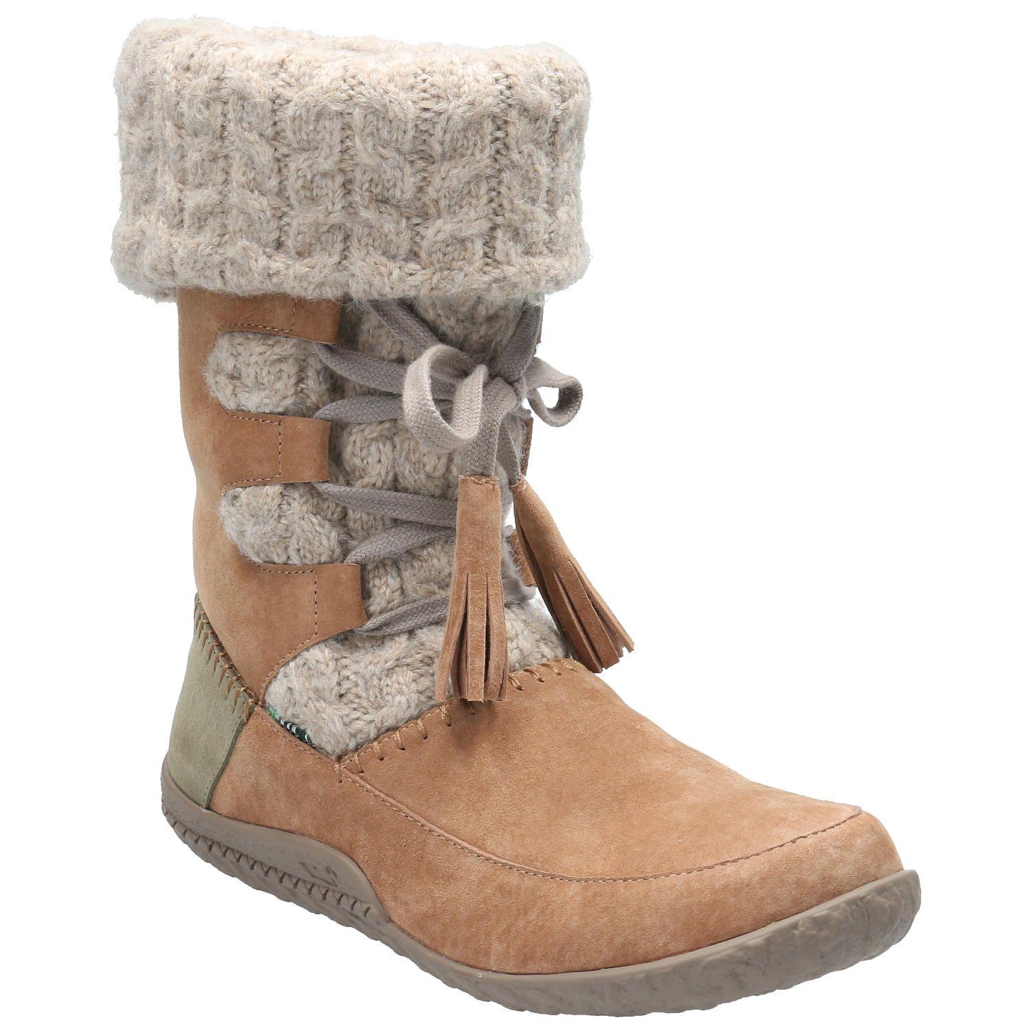Bota Cuero Mujer New Tahoe Café Claro-1