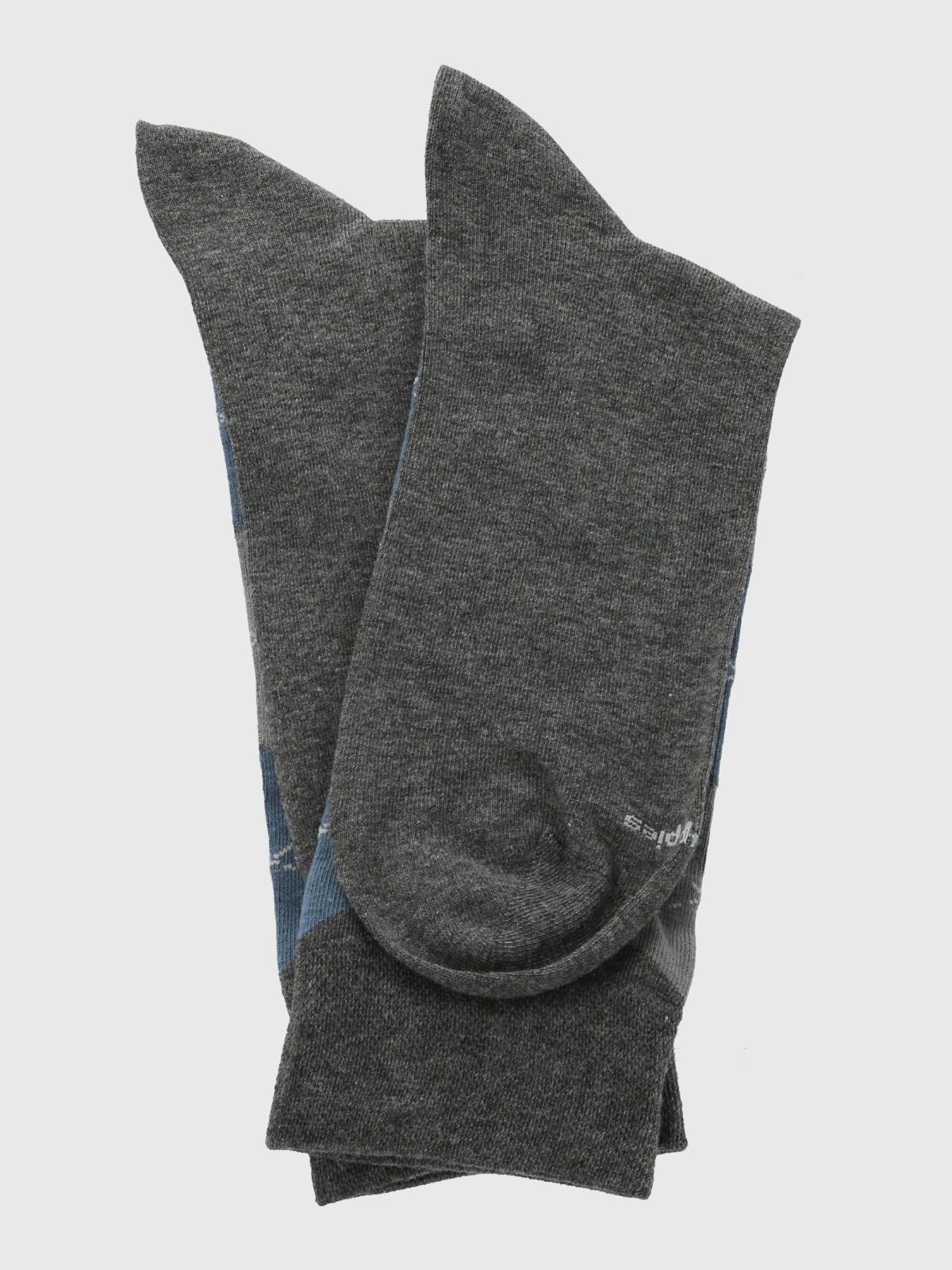 Calcetín Algodón Hombre C Cuff Argyle Gris-2