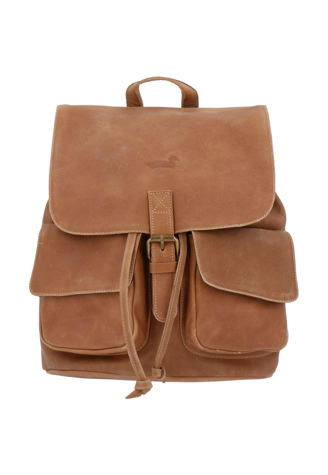 Mochila Cuero Mujer Rkf Backpack Café-0