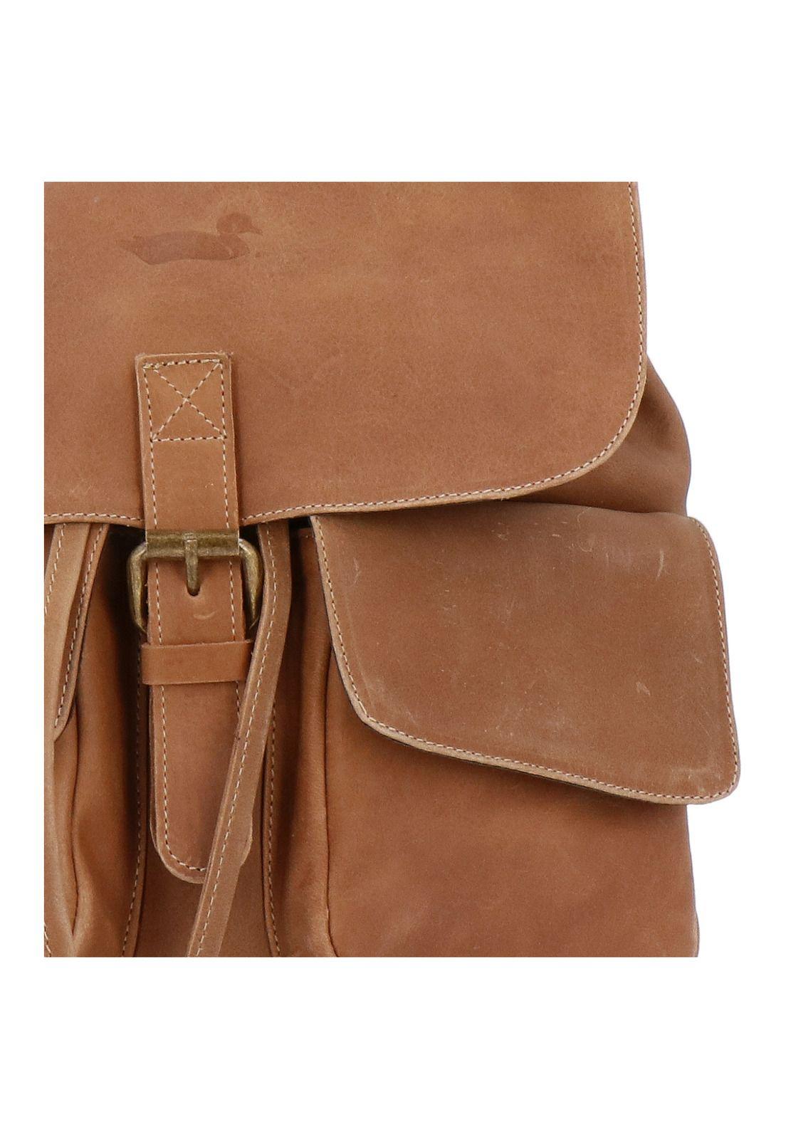 Mochila Cuero Mujer Rkf Backpack Café-3