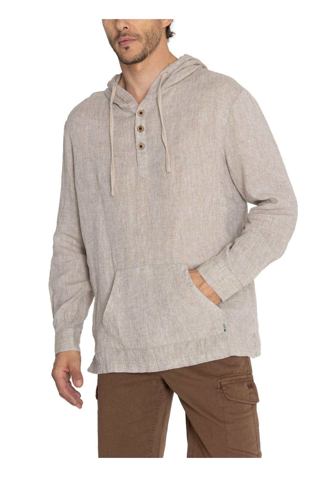 Polerón Lino Orgánico Café Linen Hombre -5