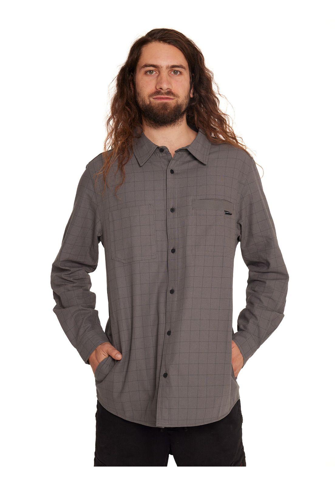 Camisa Manga Larga Hombre Gris-1