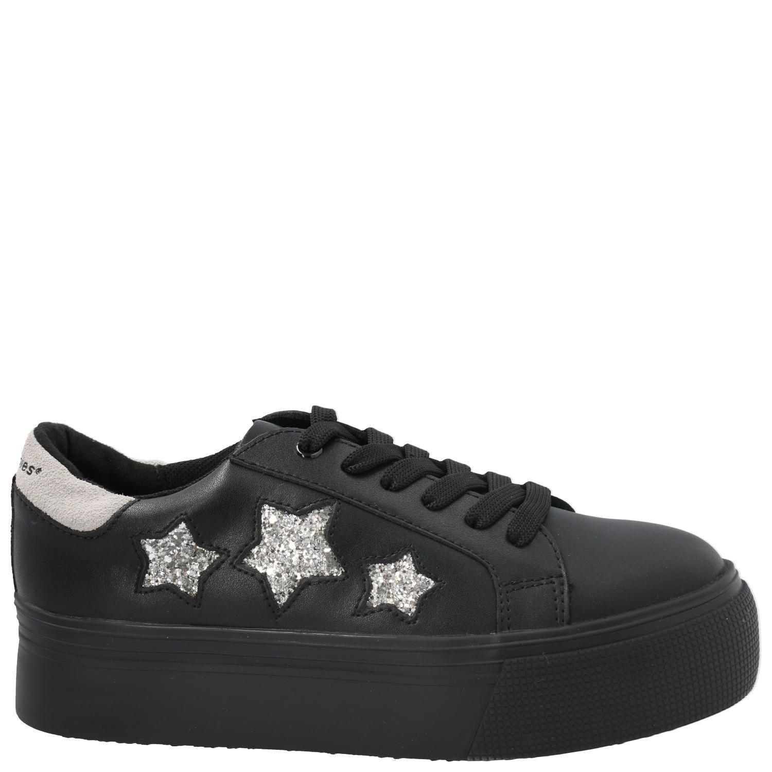 Zapatilla Cuero Niña Quens Negro-4