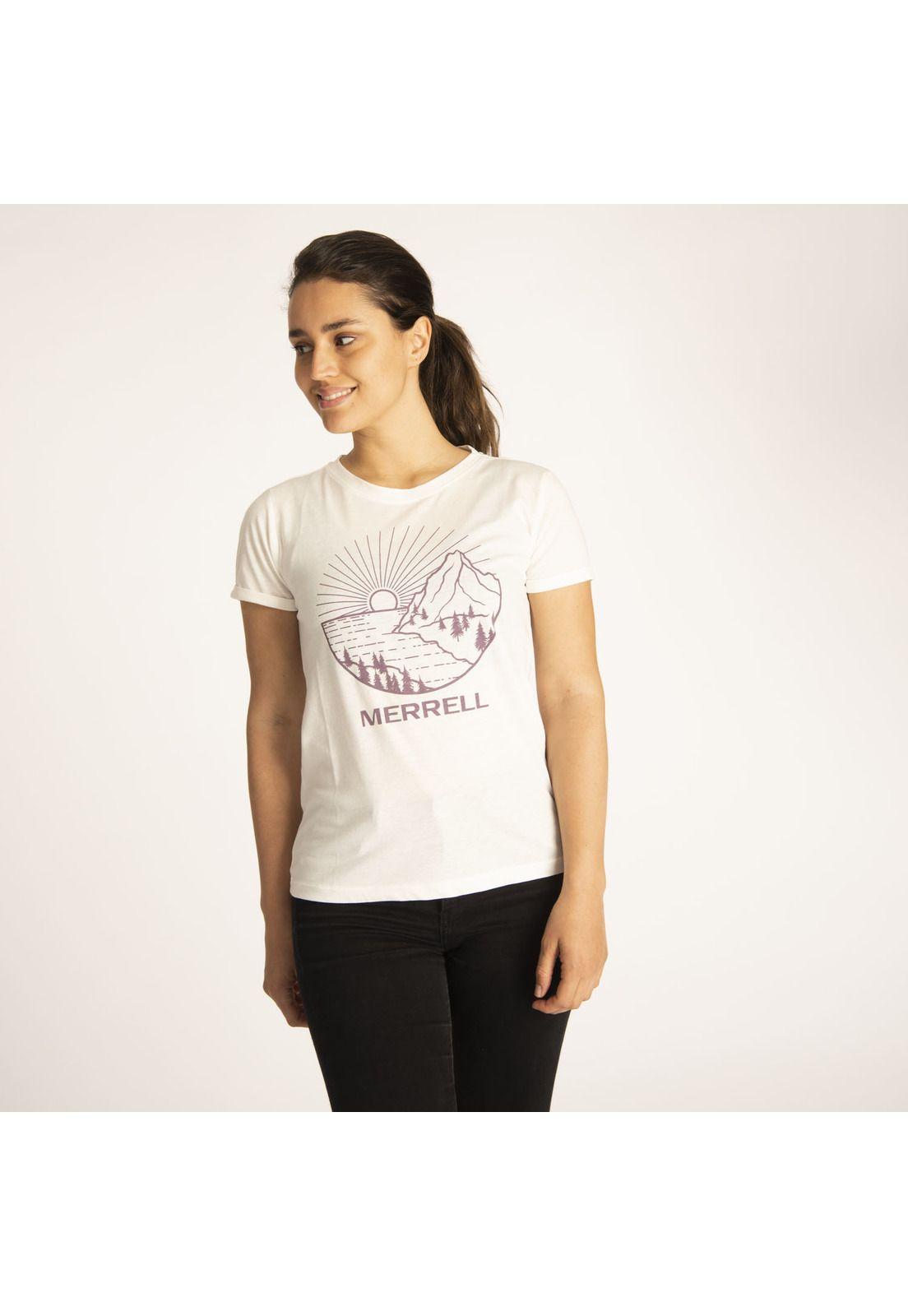 Polera M/C Mujer W Logo Tee Beige-0