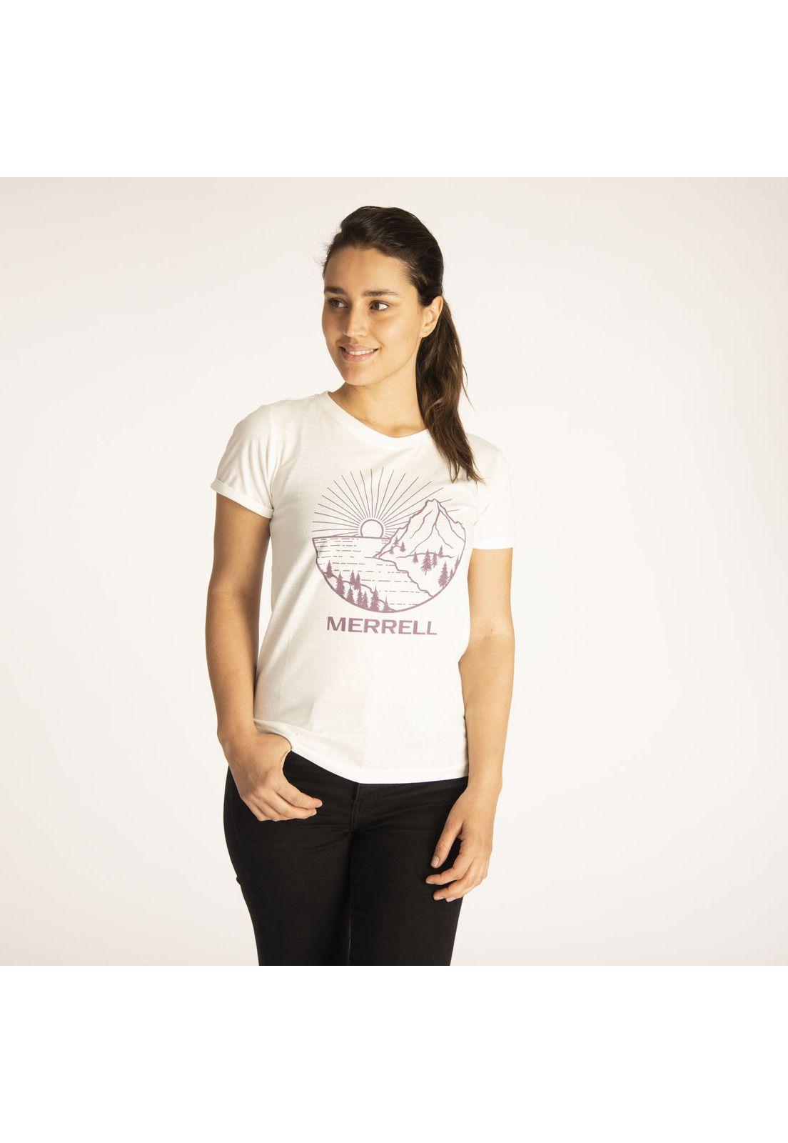 Polera M/C Mujer W Logo Tee Beige-1