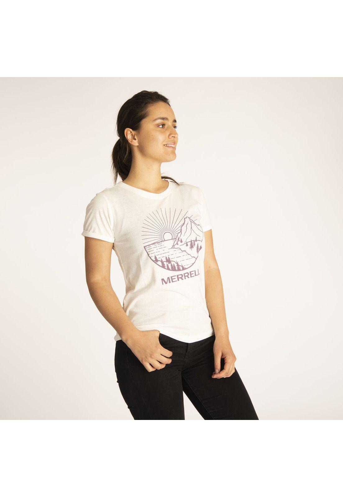 Polera M/C Mujer W Logo Tee Beige-3