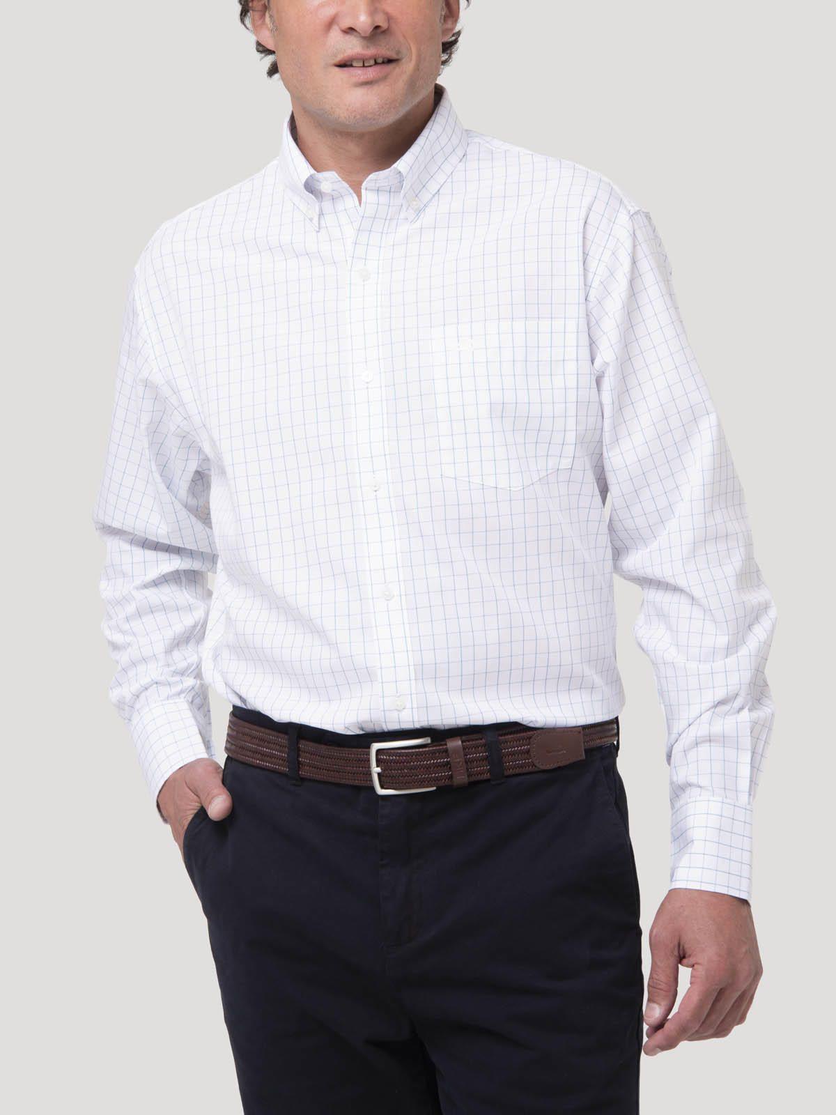 Camisa Cuello Button-Down Blanco Hombre Wf-6