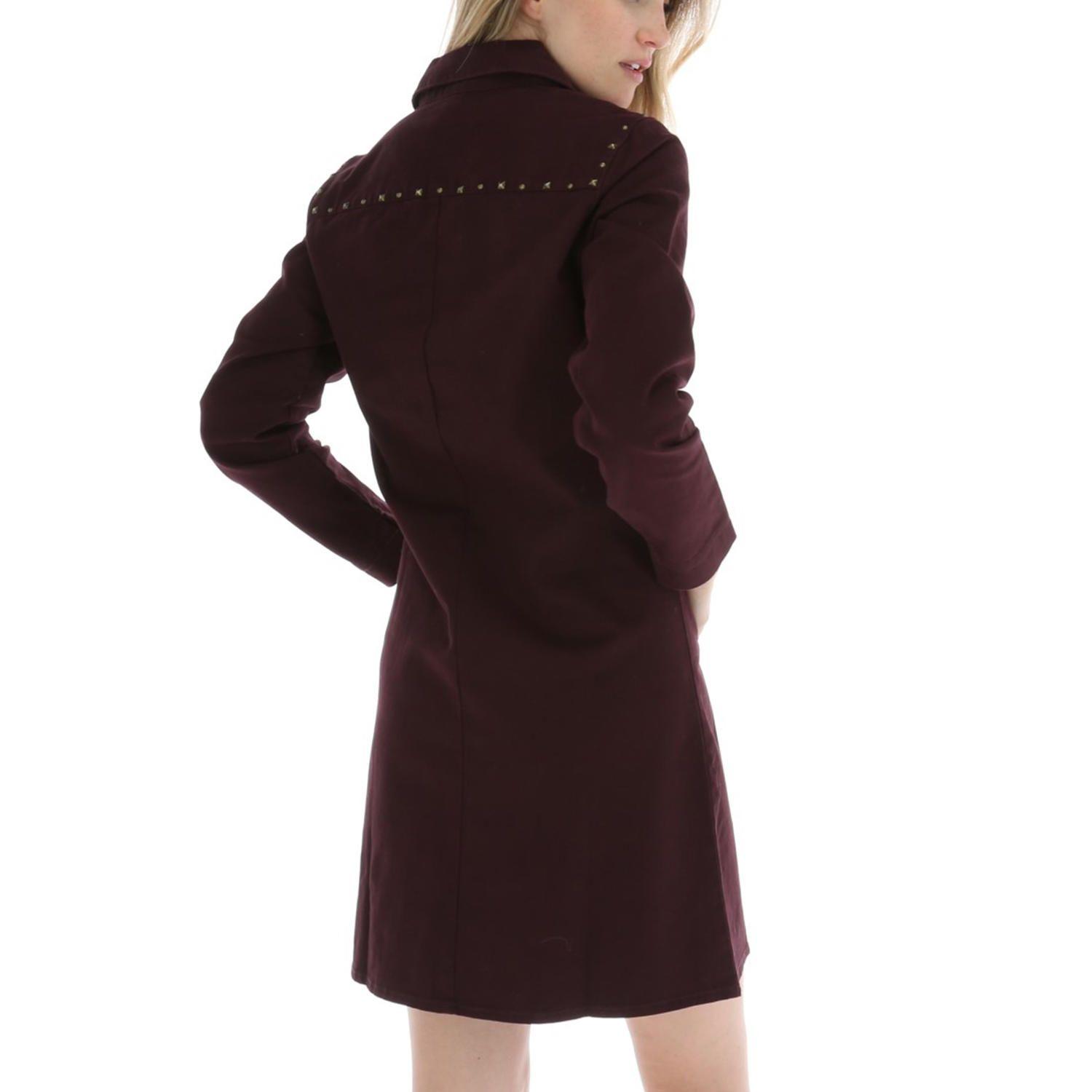 Vestido Algodón Tacha Burdeo Mujer-1