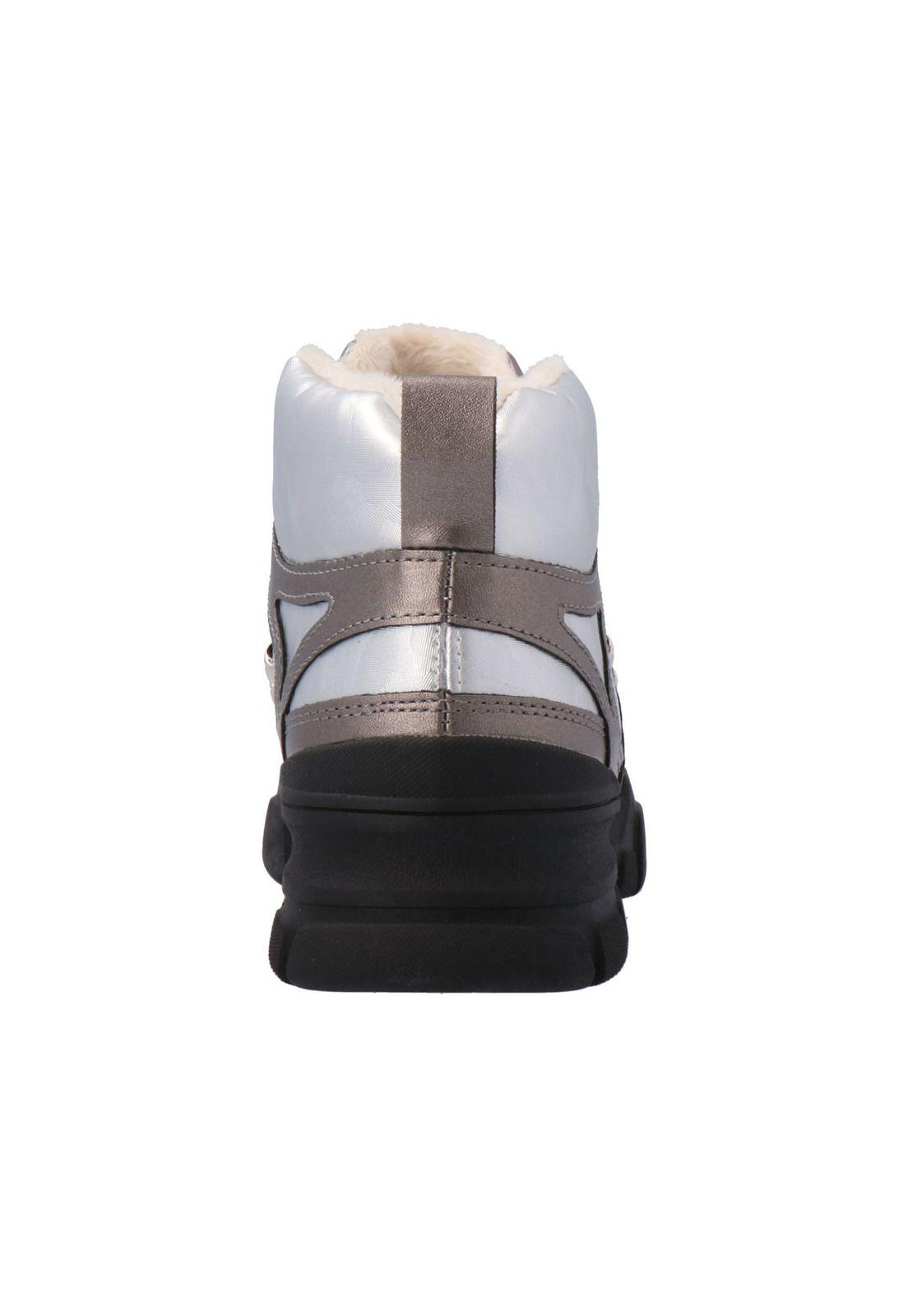 Botín Luciana Negro Plateado-5