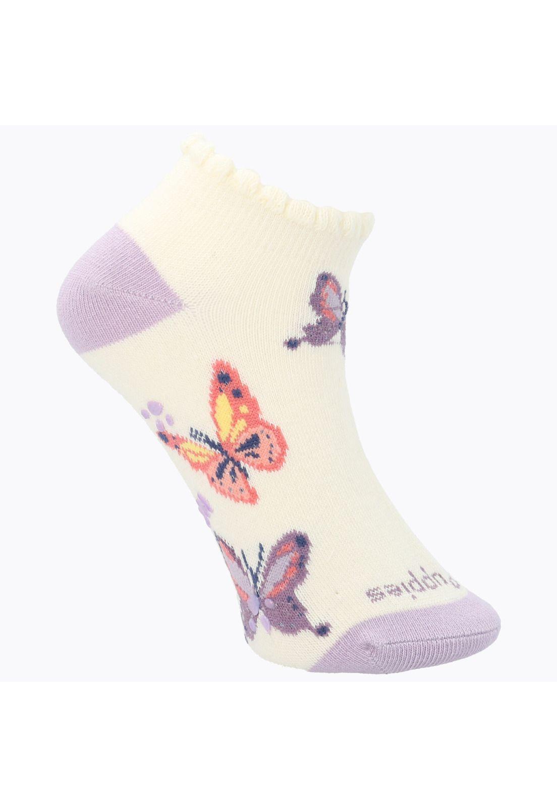Calcetín Algodón Niña Ped Butterfl Rosado-0