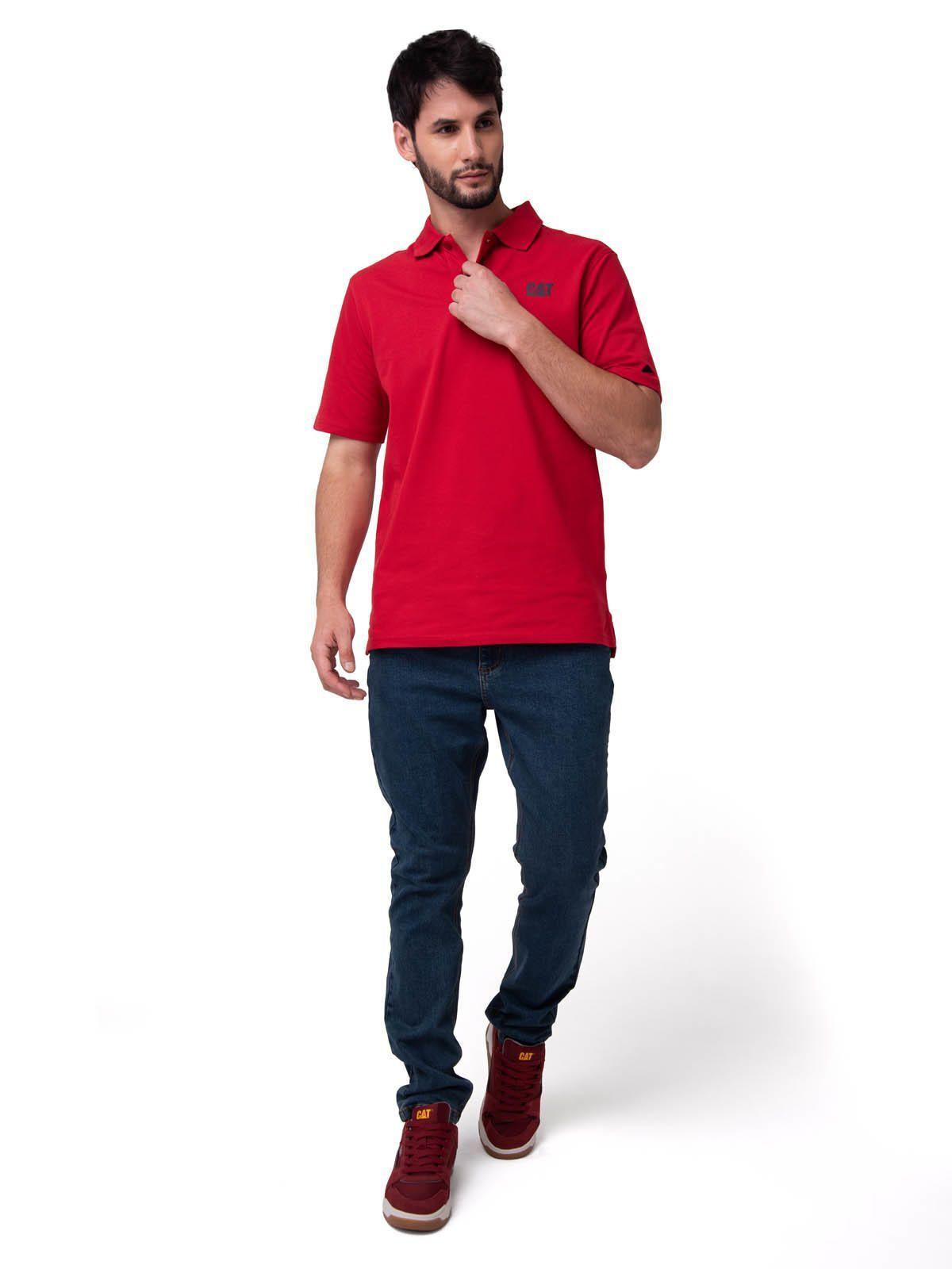 Polera Pique Manga Corta Logo Rojo-4