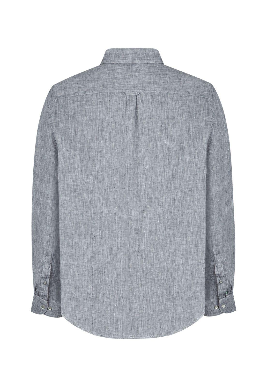 Camisa Lino Orgánico Gris Fantasy Hombre -1
