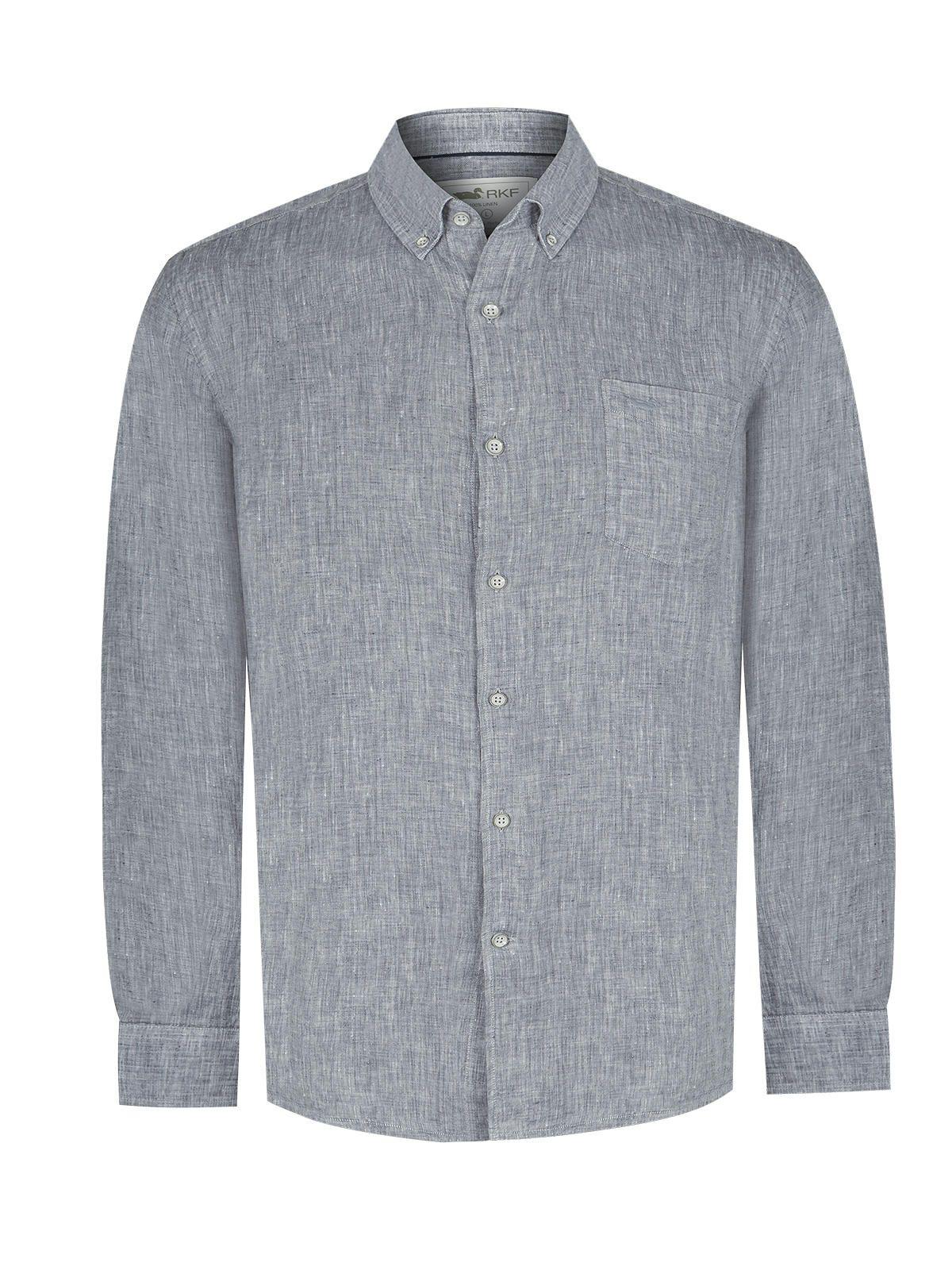 Camisa Lino Orgánico Gris Fantasy Hombre -0
