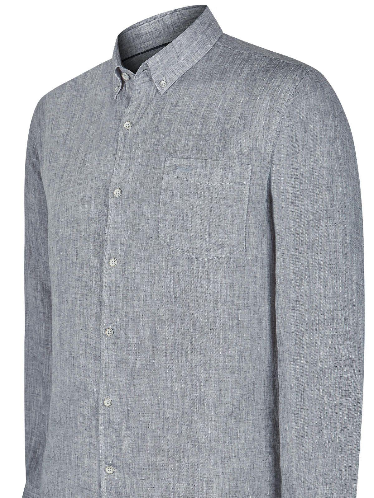 Camisa Lino Orgánico Gris Fantasy Hombre -3