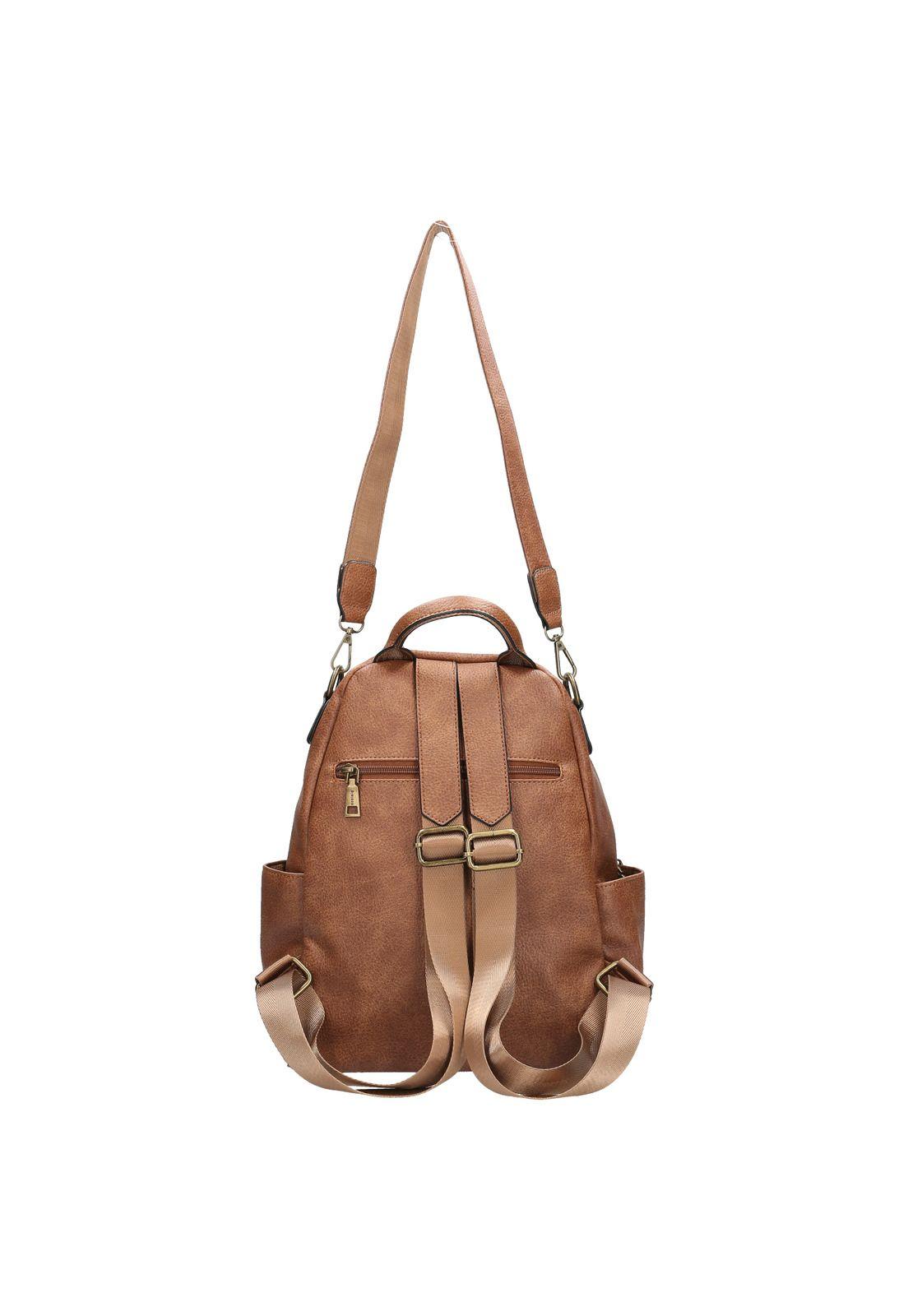 Mochila Convertible Mujer Fanny Backbag Café-1