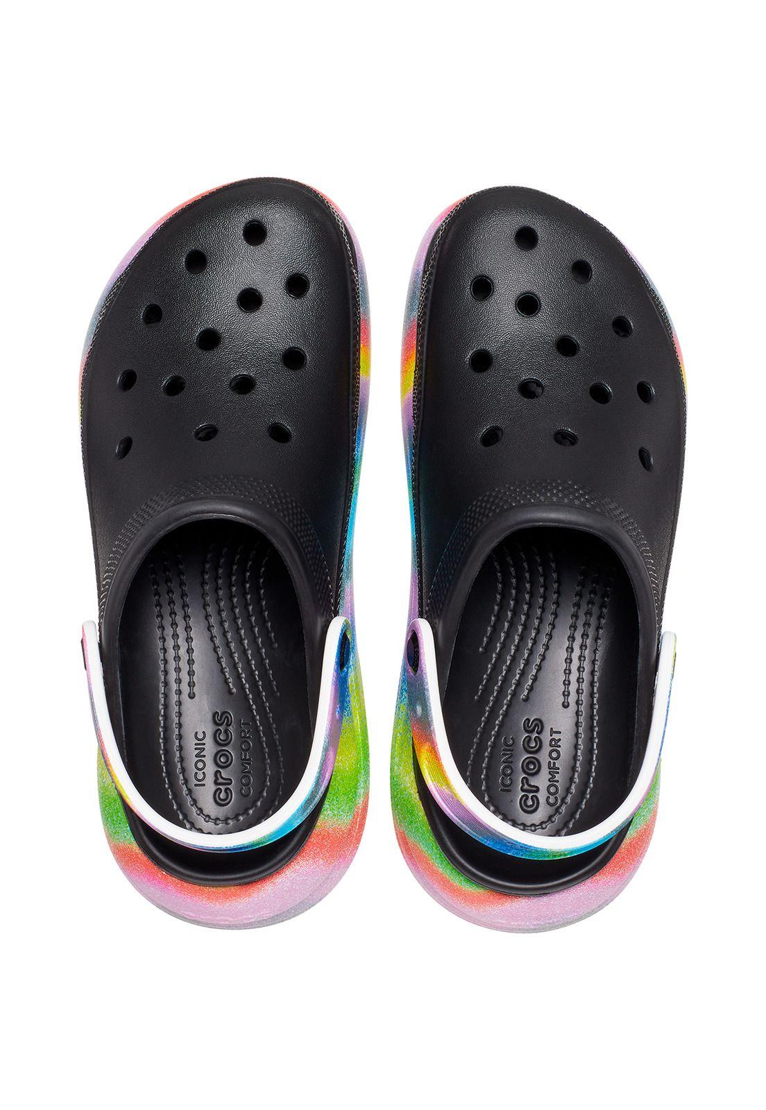 Zueco Mujer Crush Spray Dye Clog Negro-4