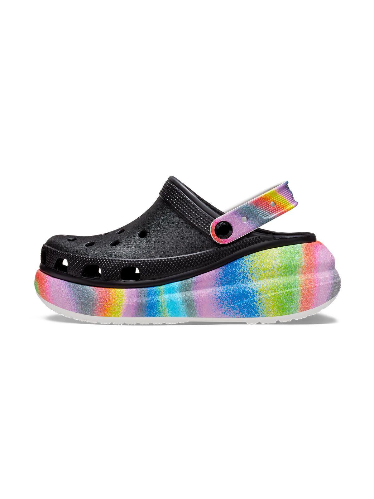 Zueco Crocs Mujer Crush Spray Dye Clog Negro-1
