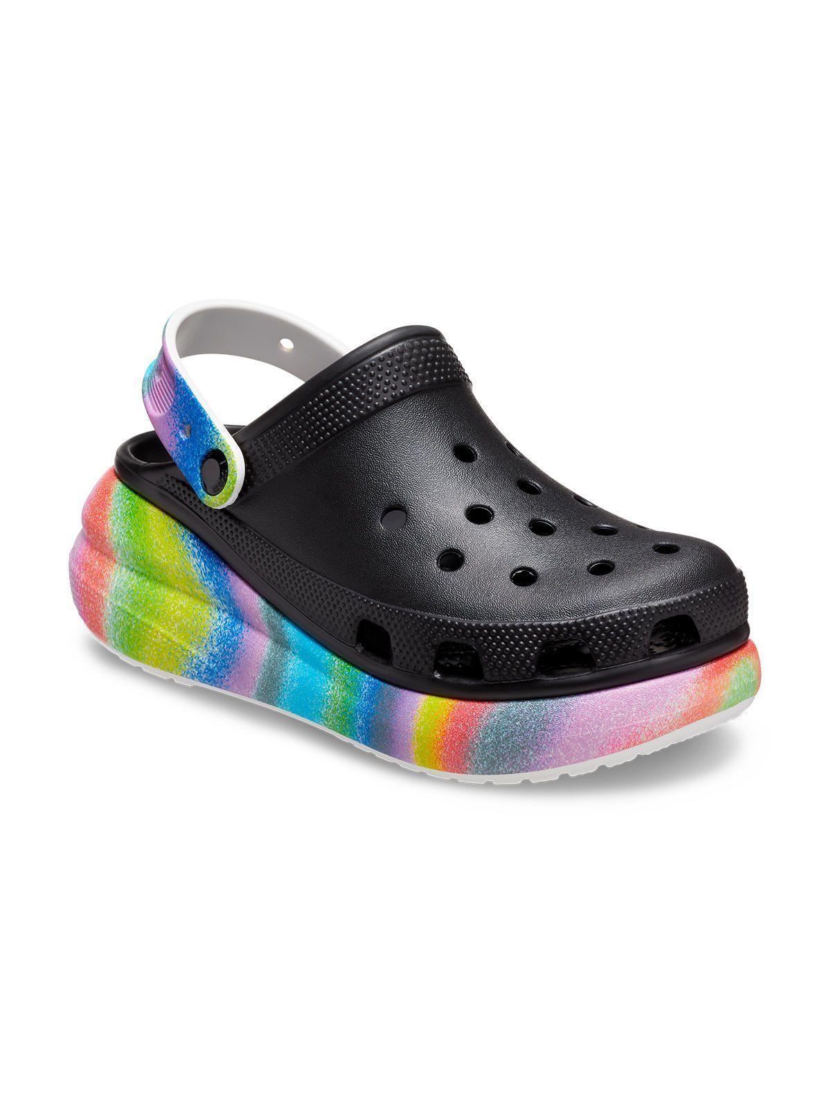 Zueco Crocs Mujer Crush Spray Dye Clog Negro-6