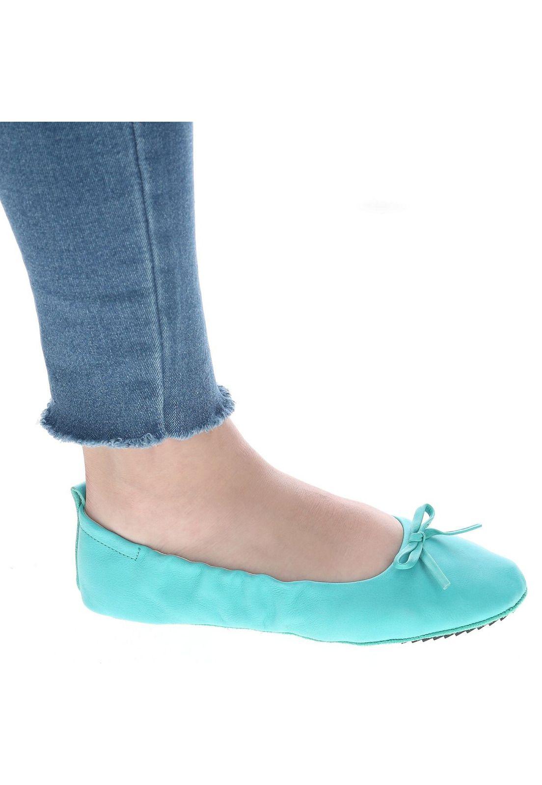 Ballerina Mujer Cuero Pocket Ballerina Menta-0