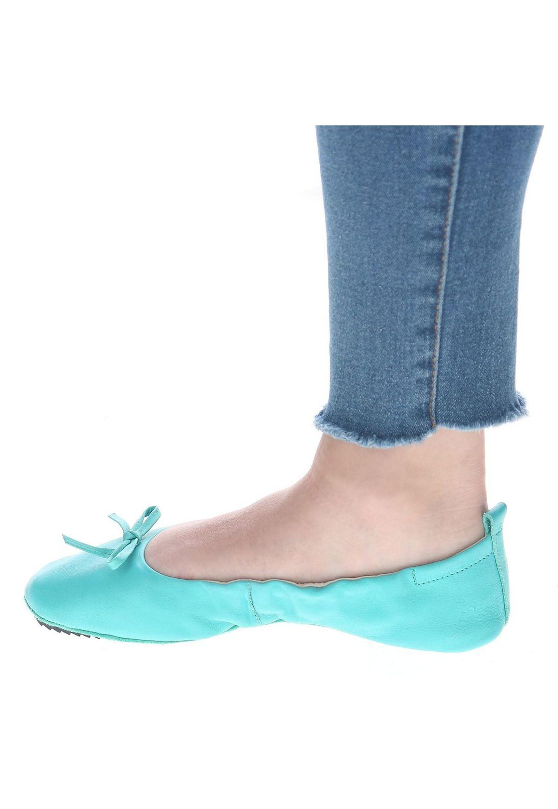 Ballerina Mujer Cuero Pocket Ballerina Menta-4